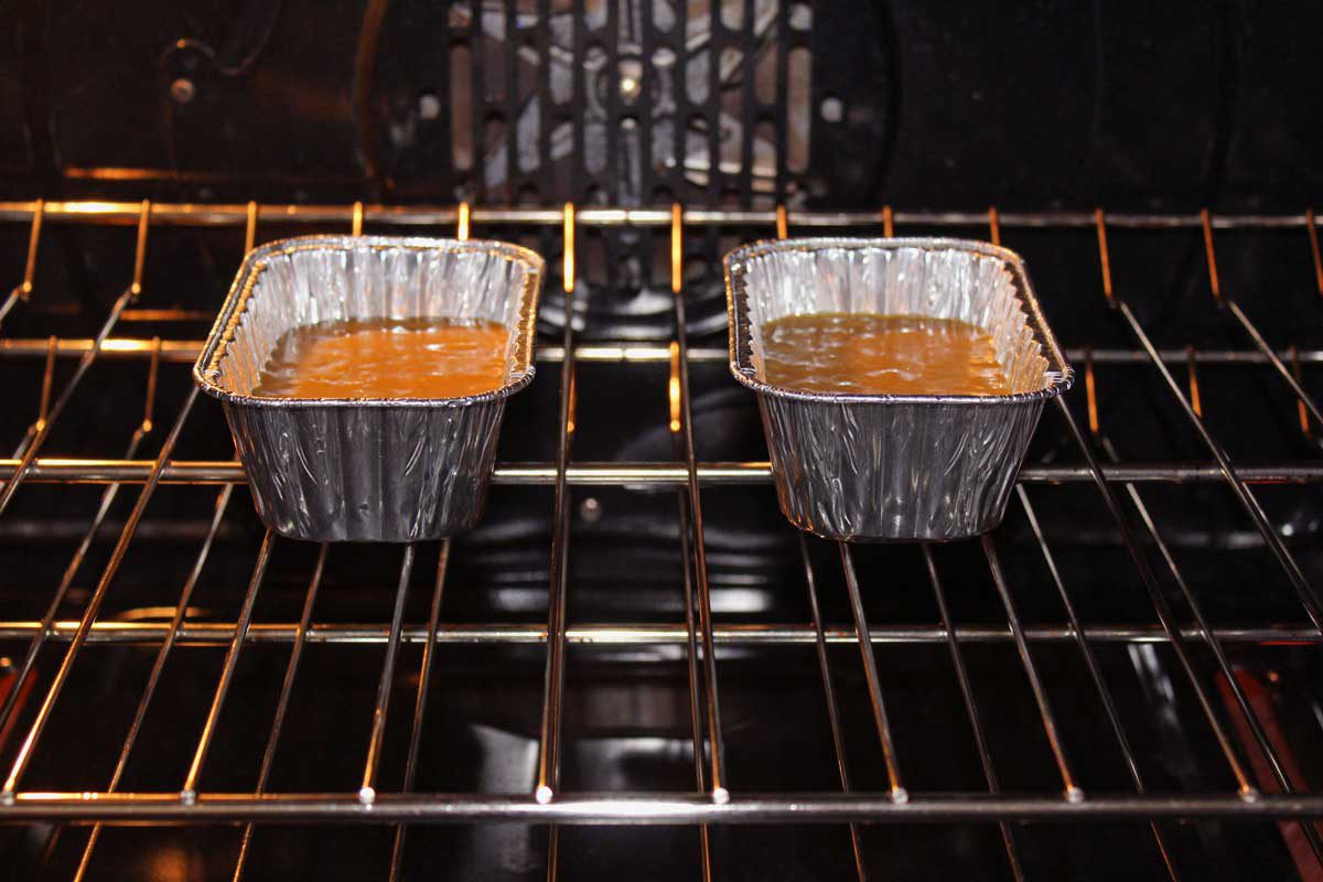 pans baking in the oven