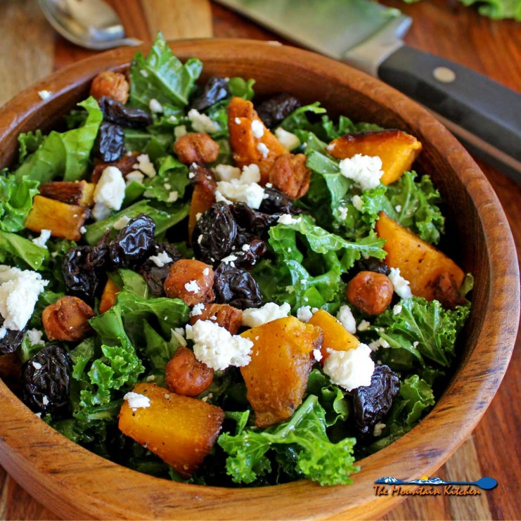 roasted butternut squash and kale salad