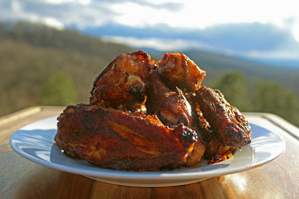 plate of chicken wings