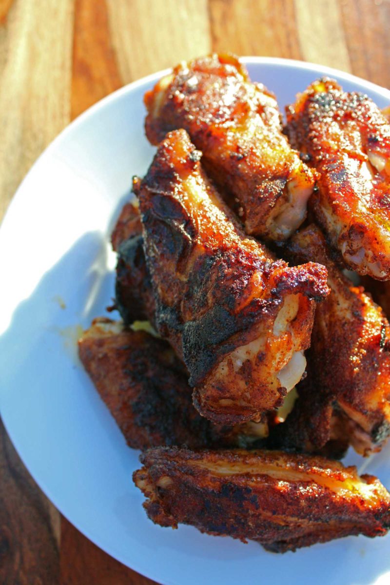 plated chicken wings