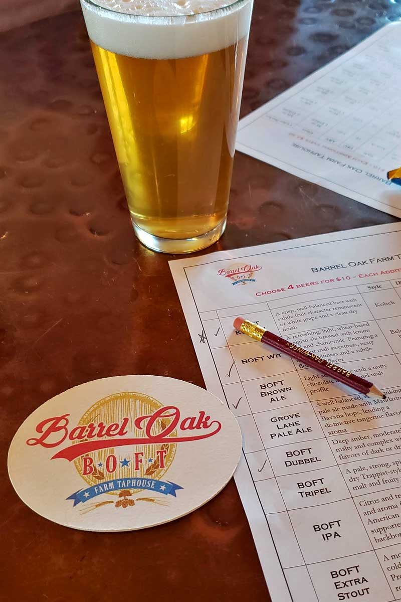 beer with tasting sheet