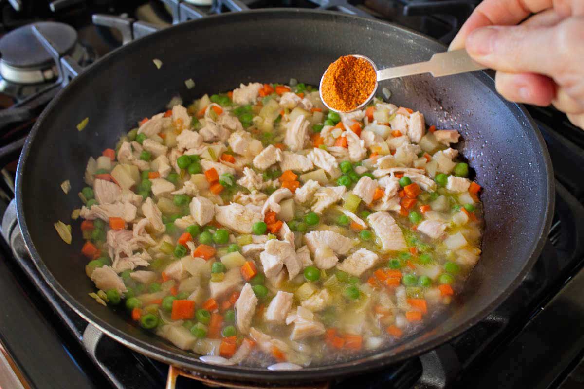 seasoning the vegetables
