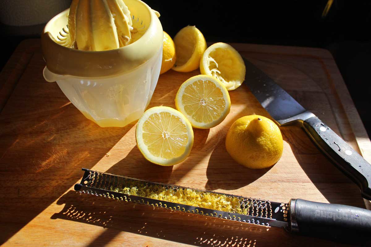 lemons juiced and zested