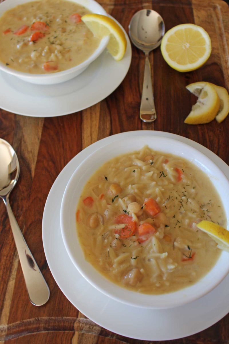 Lemon chickpea orzo soup is a vegetarian take on Greek Avgolemono Soup. A comforting Dairy-free one-pot soup with vegetables, orzo pasta, and a lemony kick.