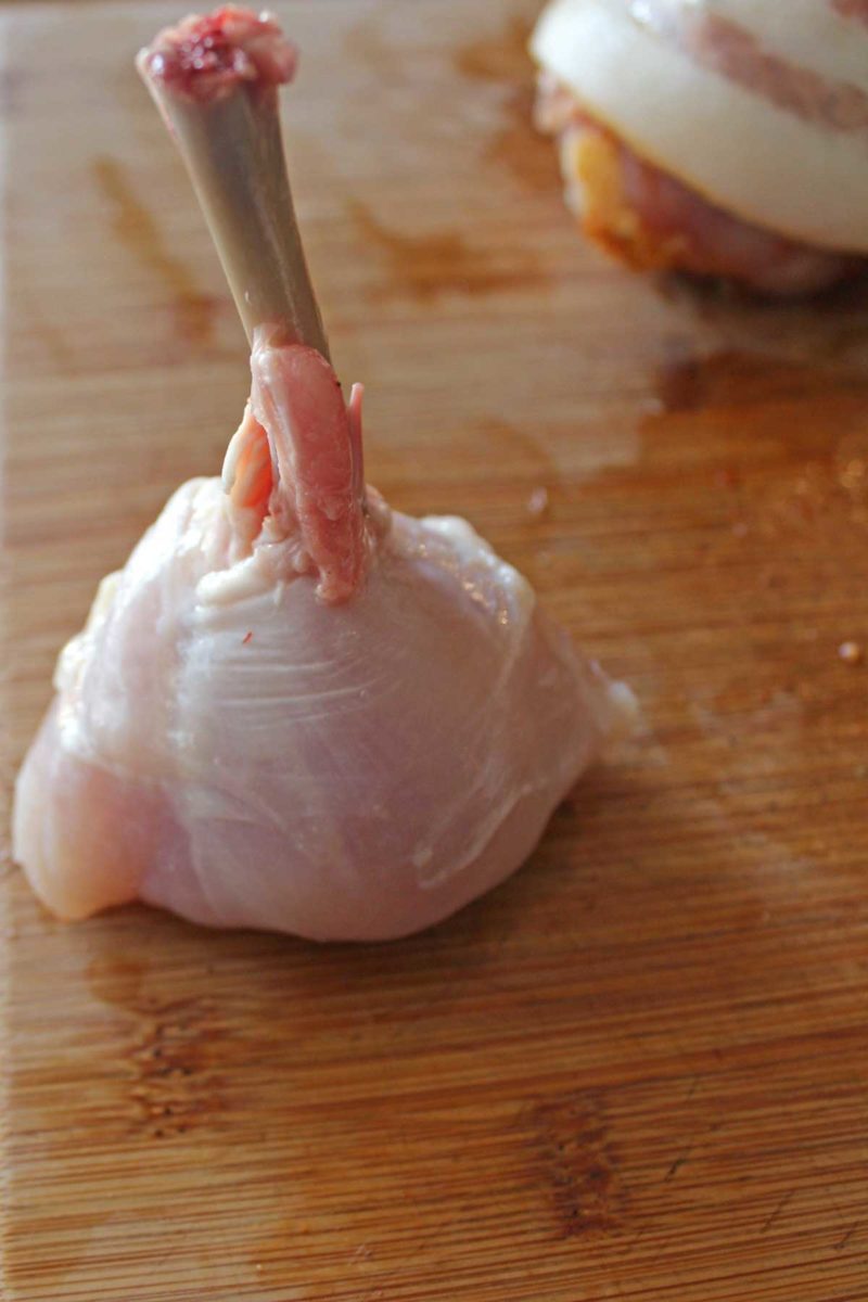 a cut chicken lollipop