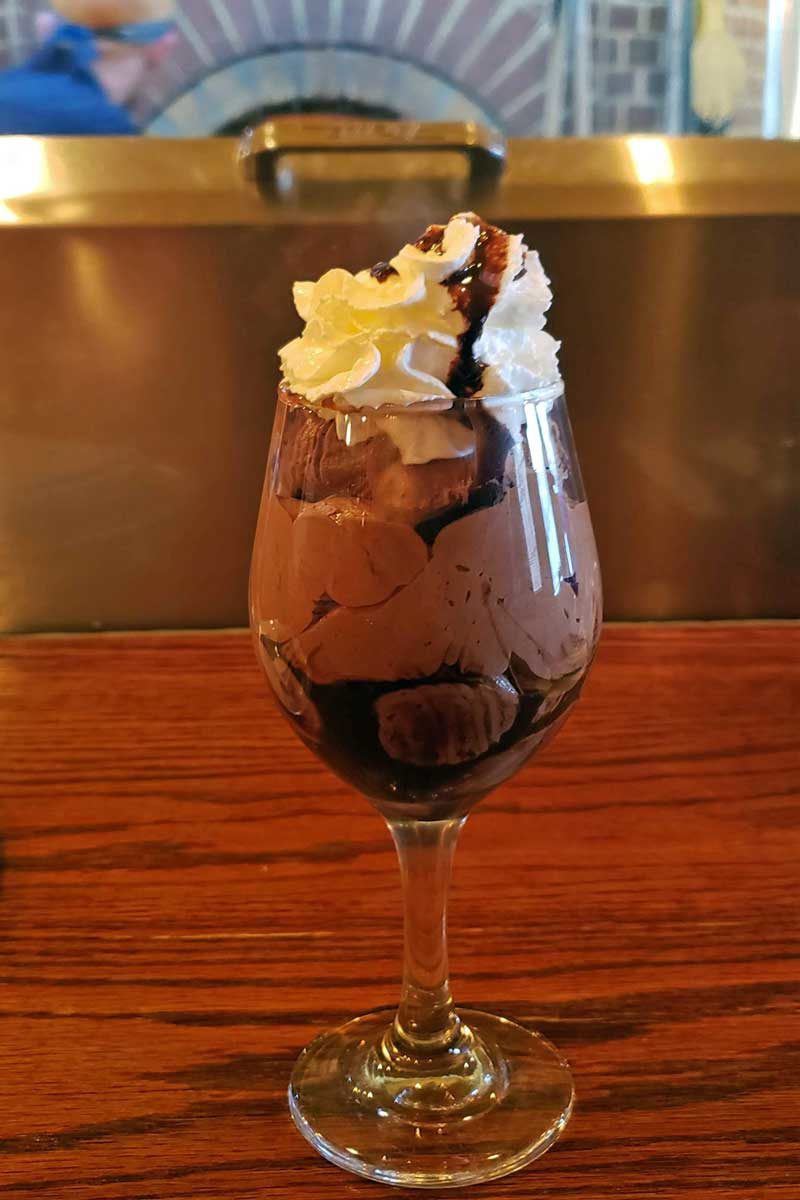 chocolate mousse in a wine glass