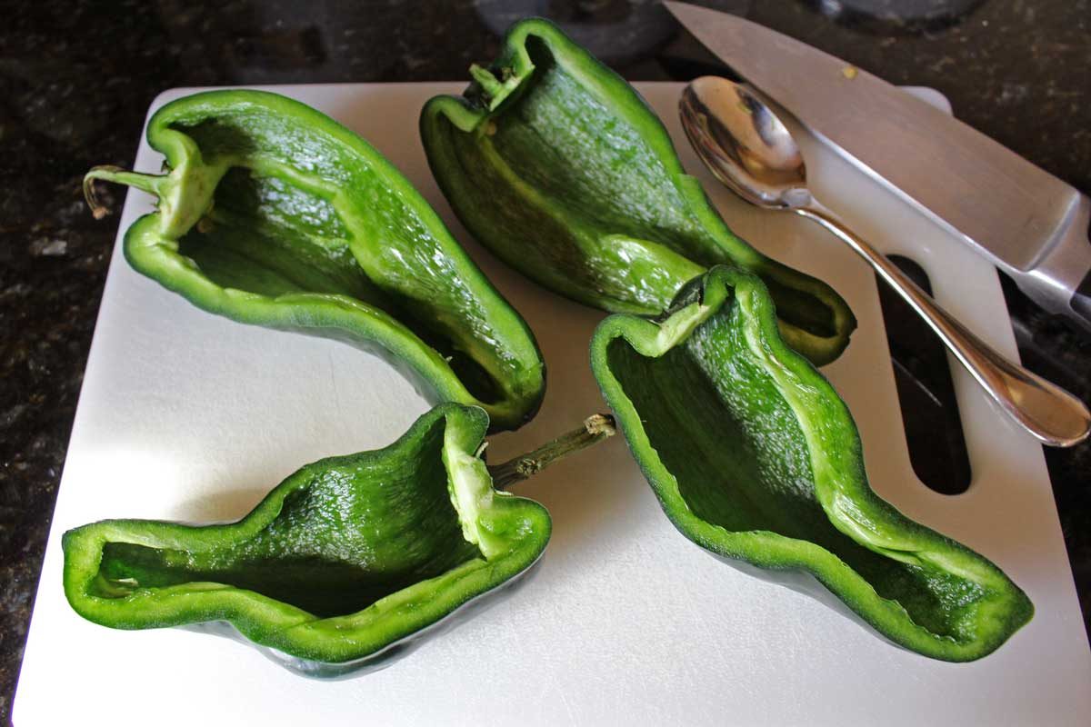 sliced poblano peppers