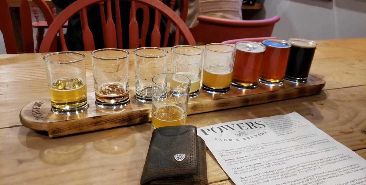 a flight of beer