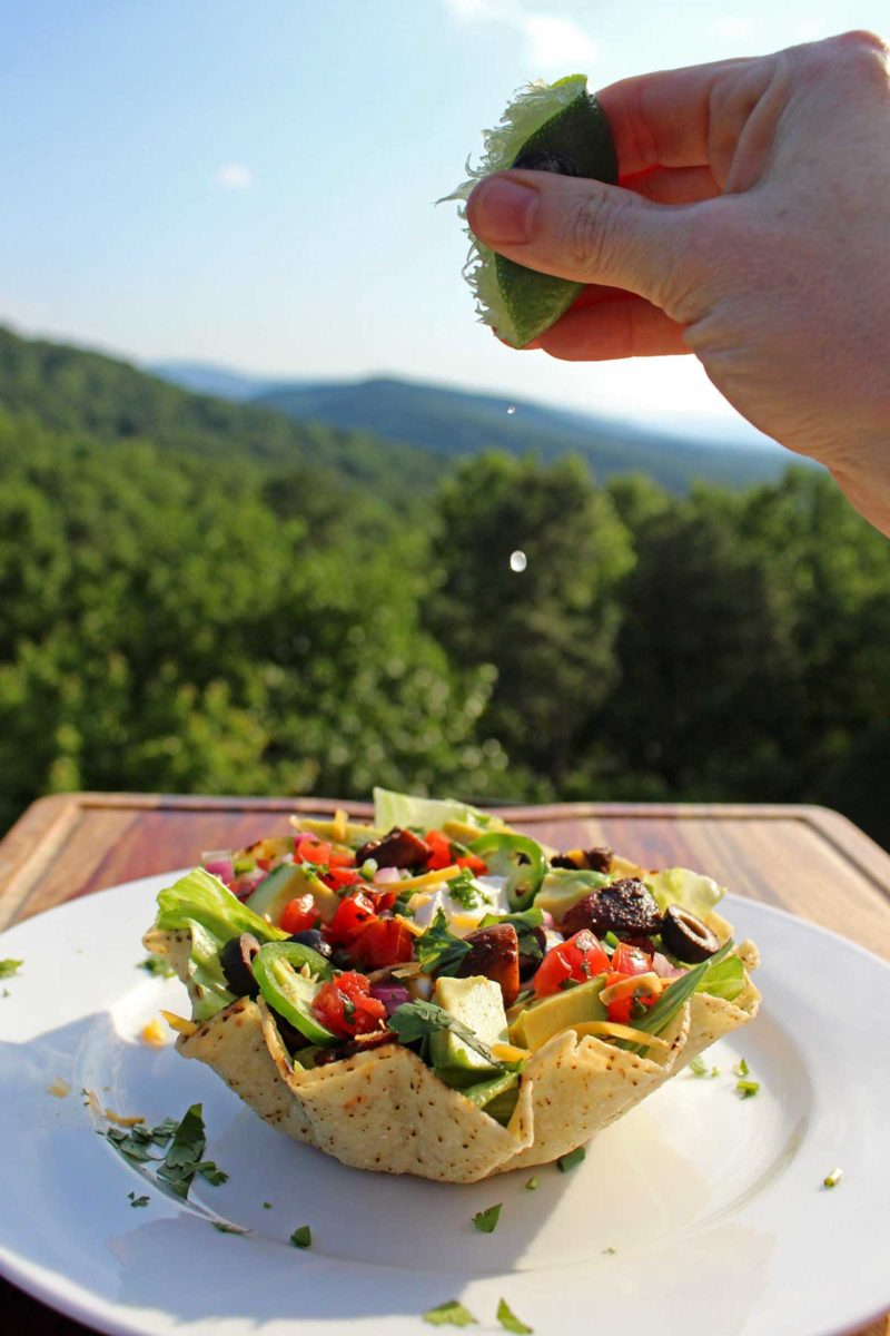 lime juice added to salad