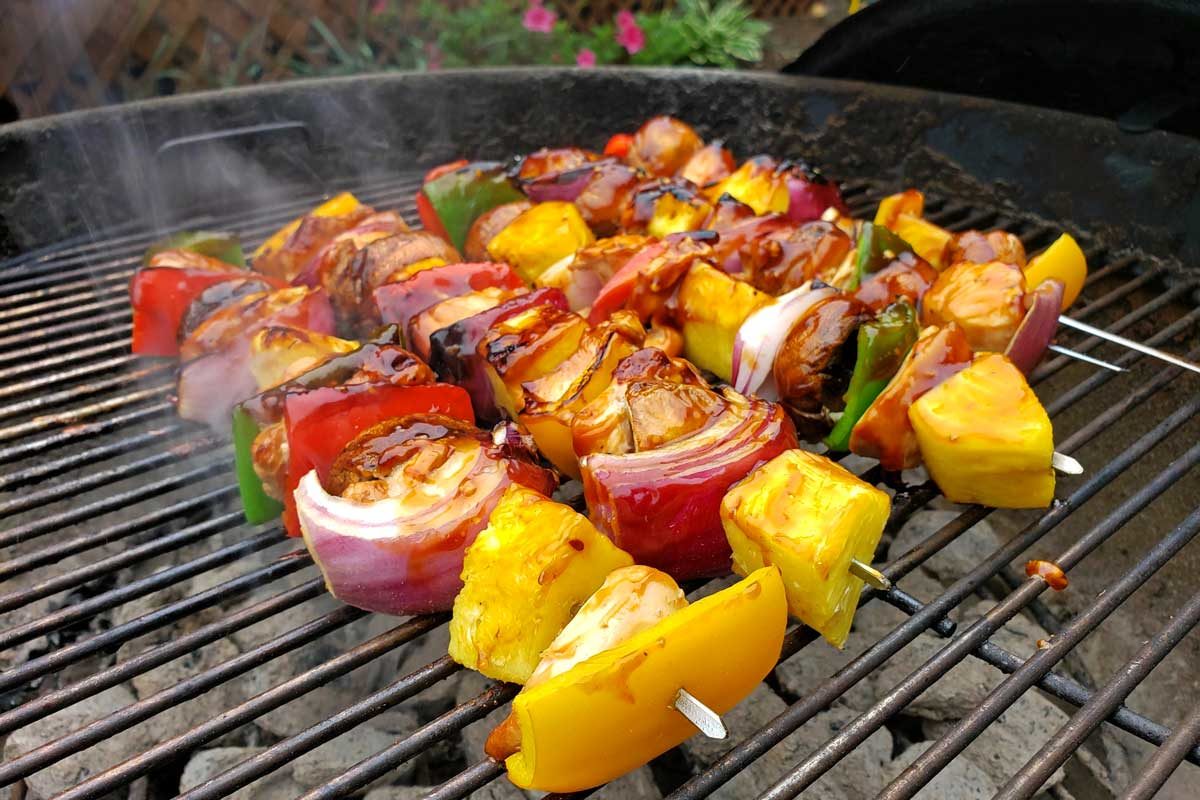 grilling kabobs