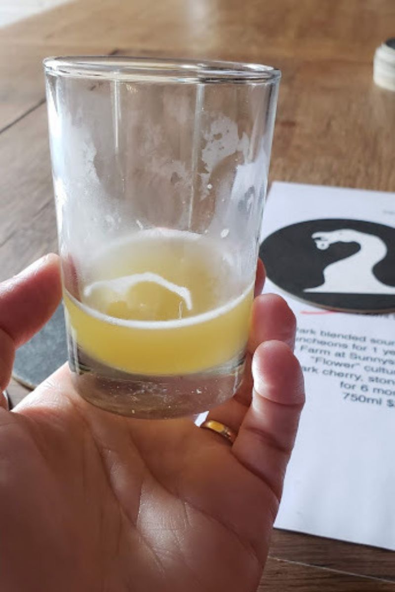 a small flight glass of beer