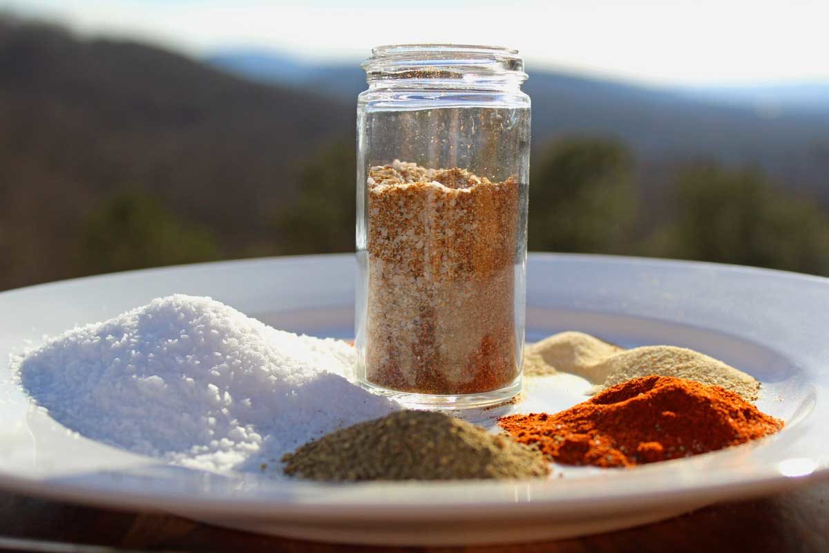 seasoned salt with mountain view