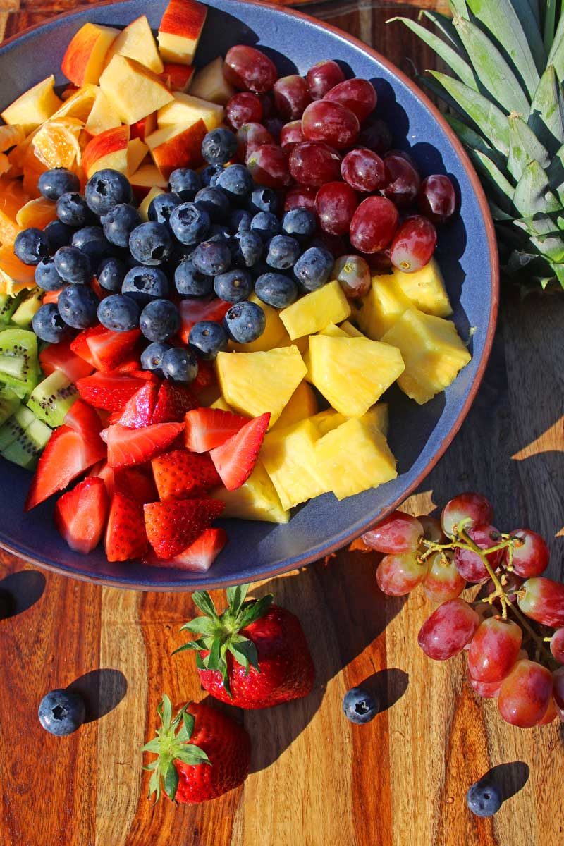 fruit ready to mix in bowl