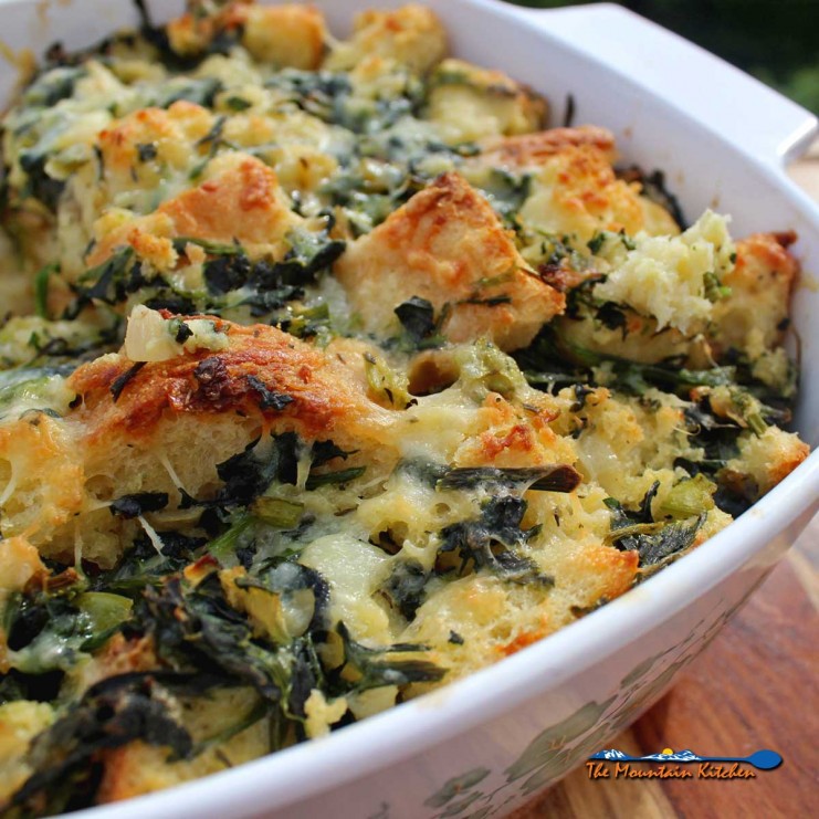 Vegetable strata in baking dish