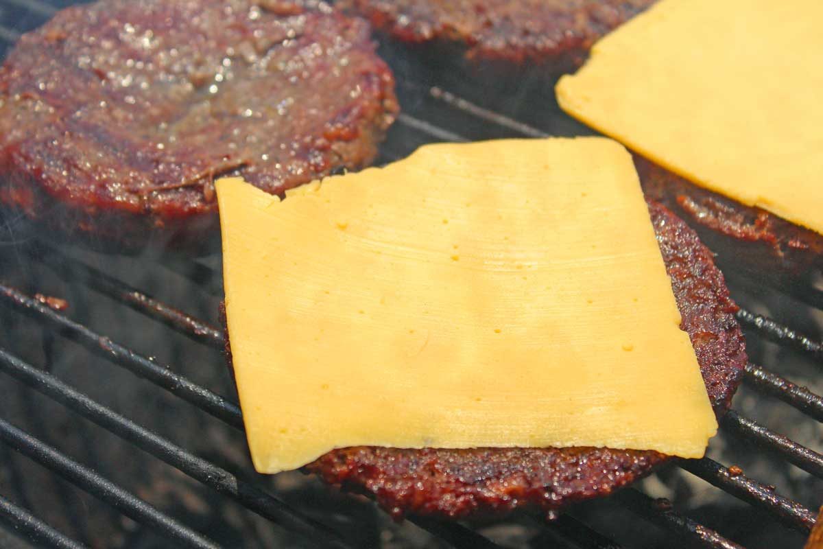 american cheese on burger