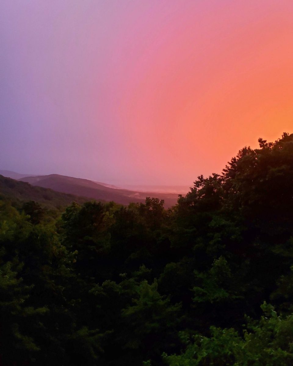 colorful bright july sunset