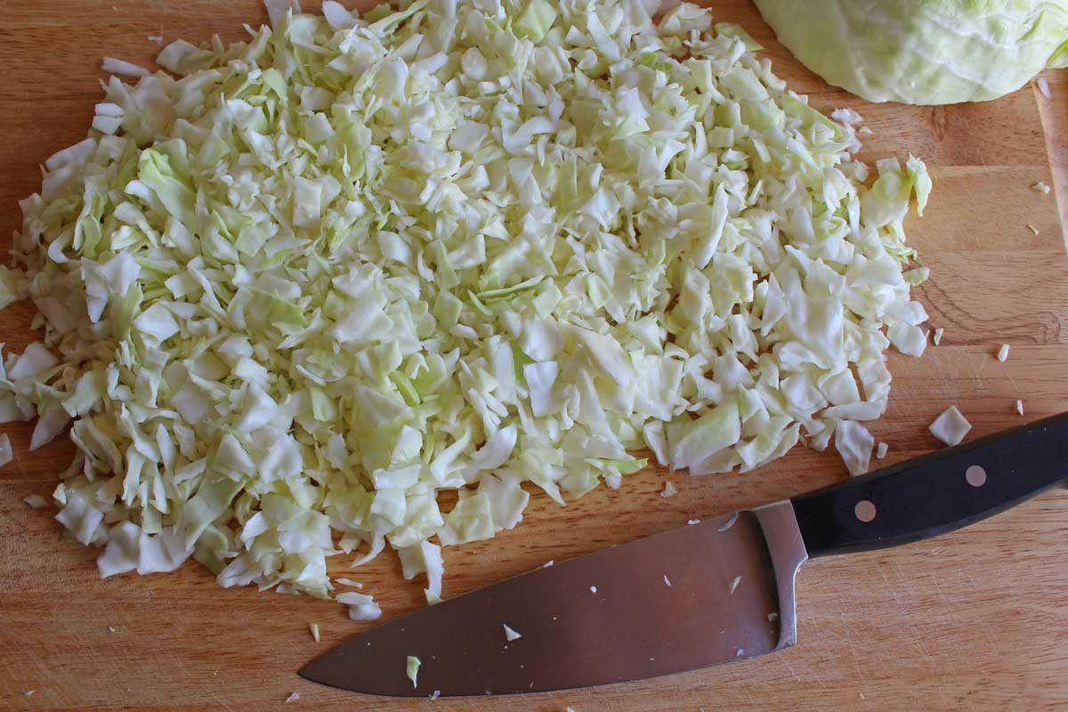 diced cabbage for Santa Fe Salad