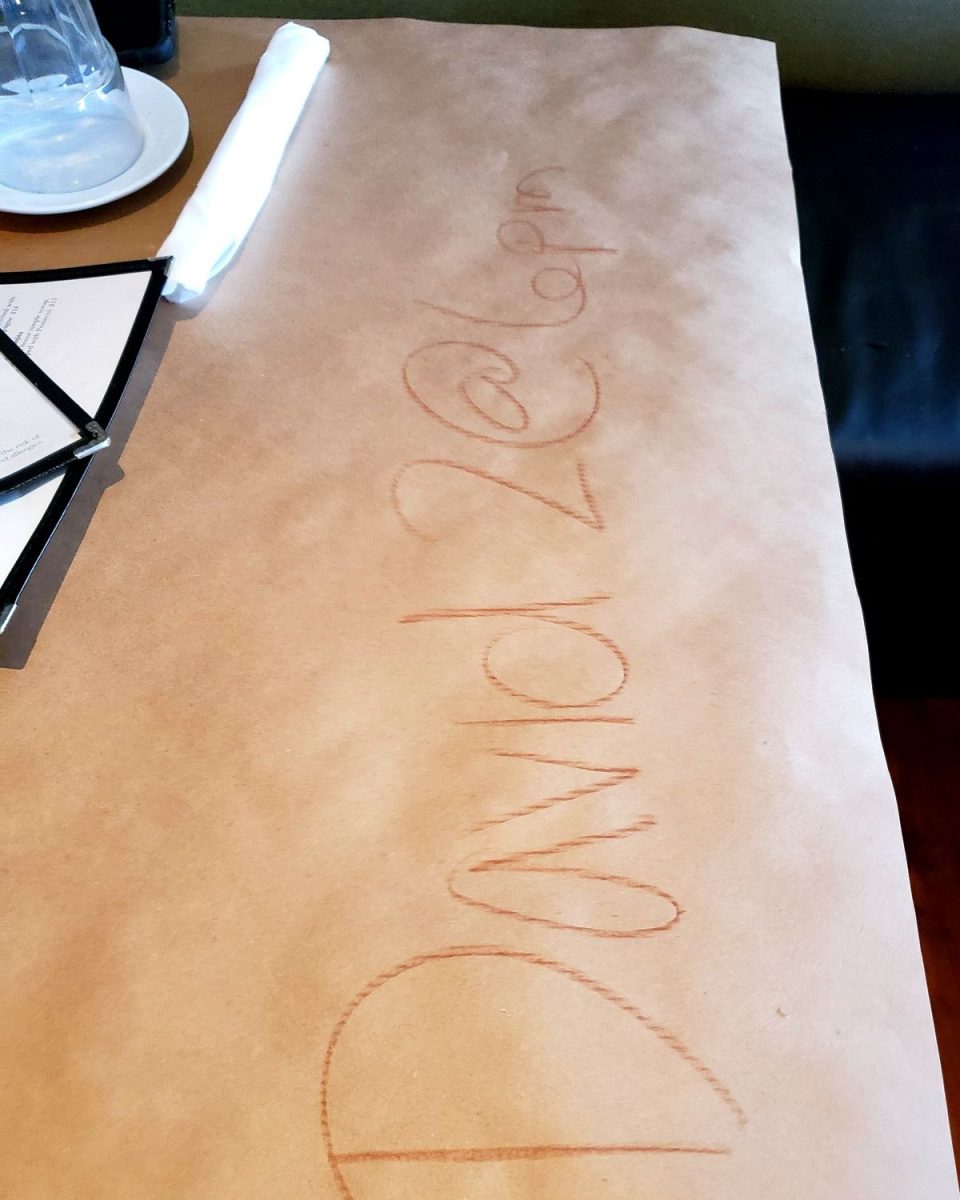 reservation written on table