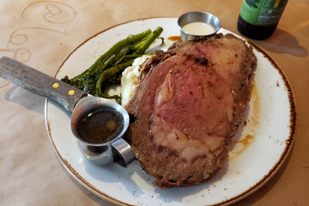 prime rib served on plate