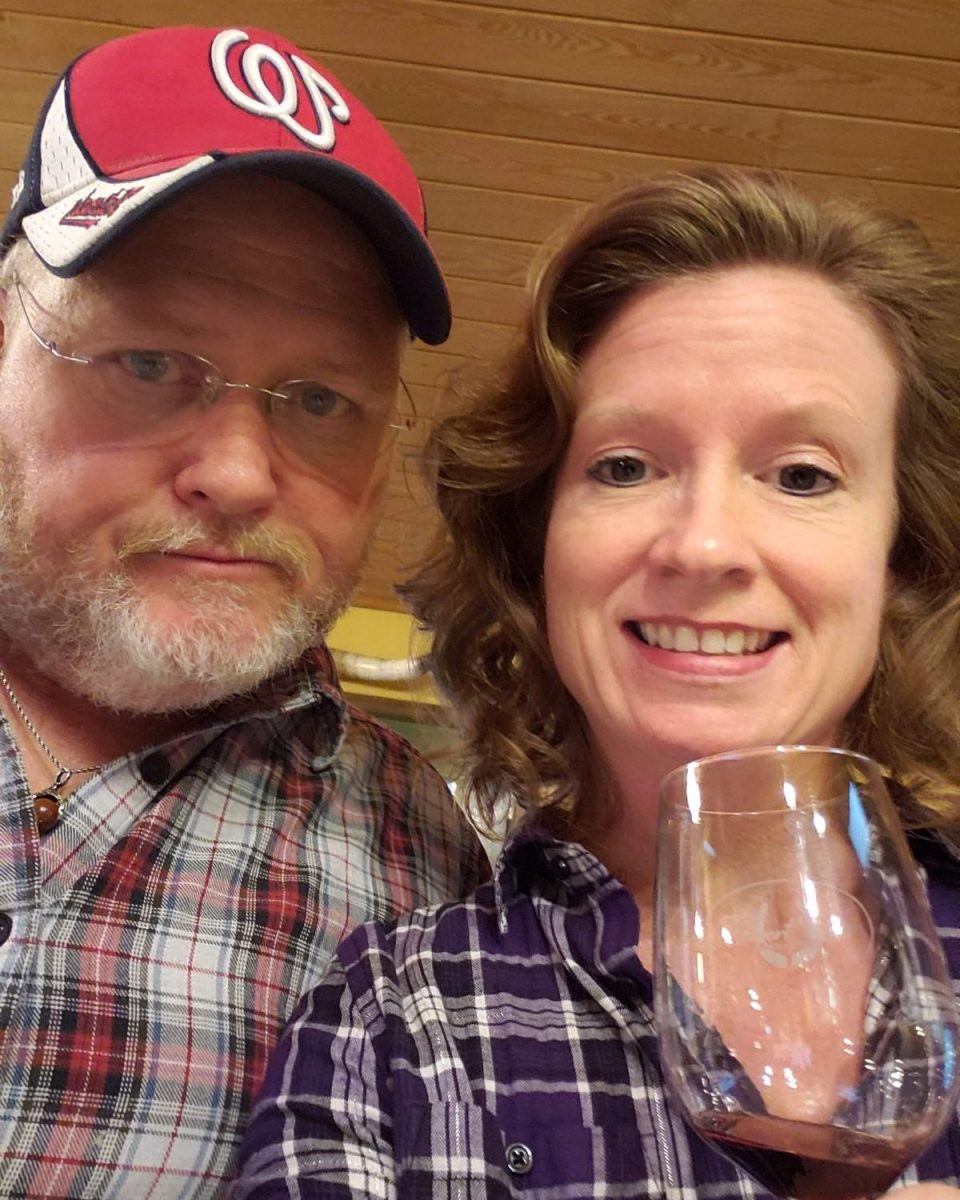 David and Debbie wine tasting at Desert Rose Ranch and Winery