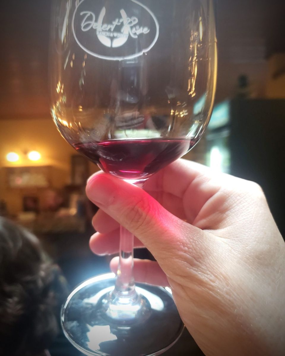 glass of Desert Rose wine