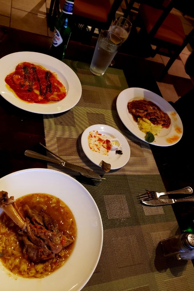 feasting on Italian food