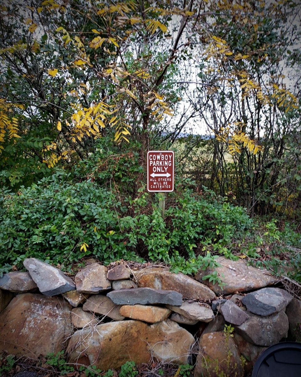 cowboy parking only sign