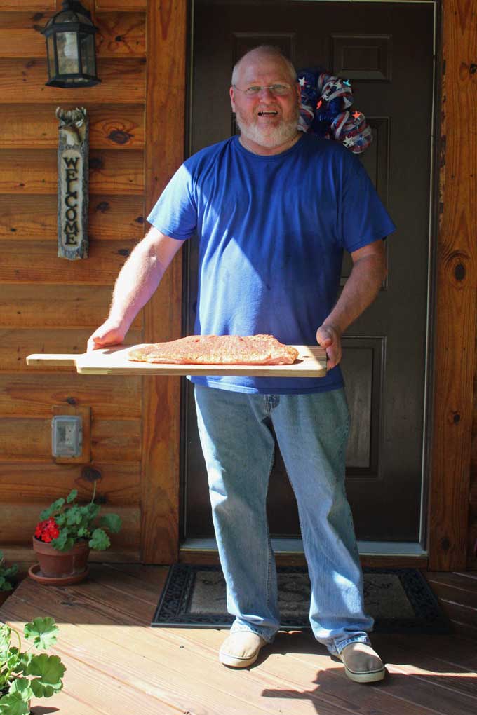 David excited to smoke pork