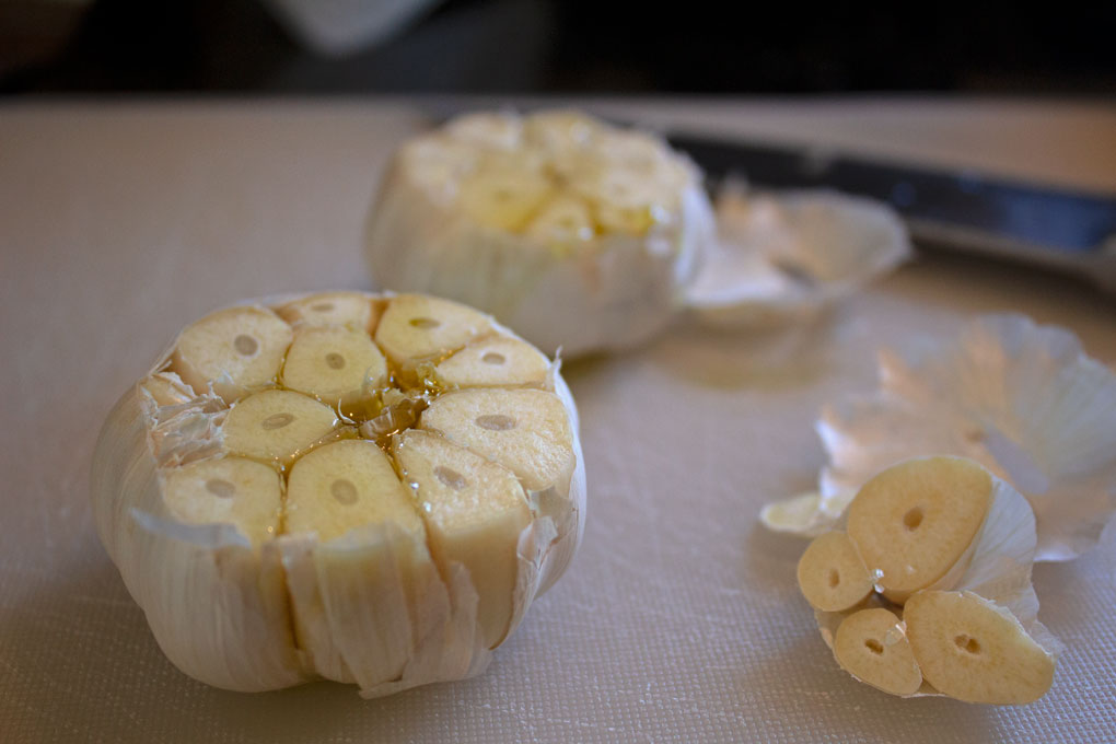 head of garlic ready to roast