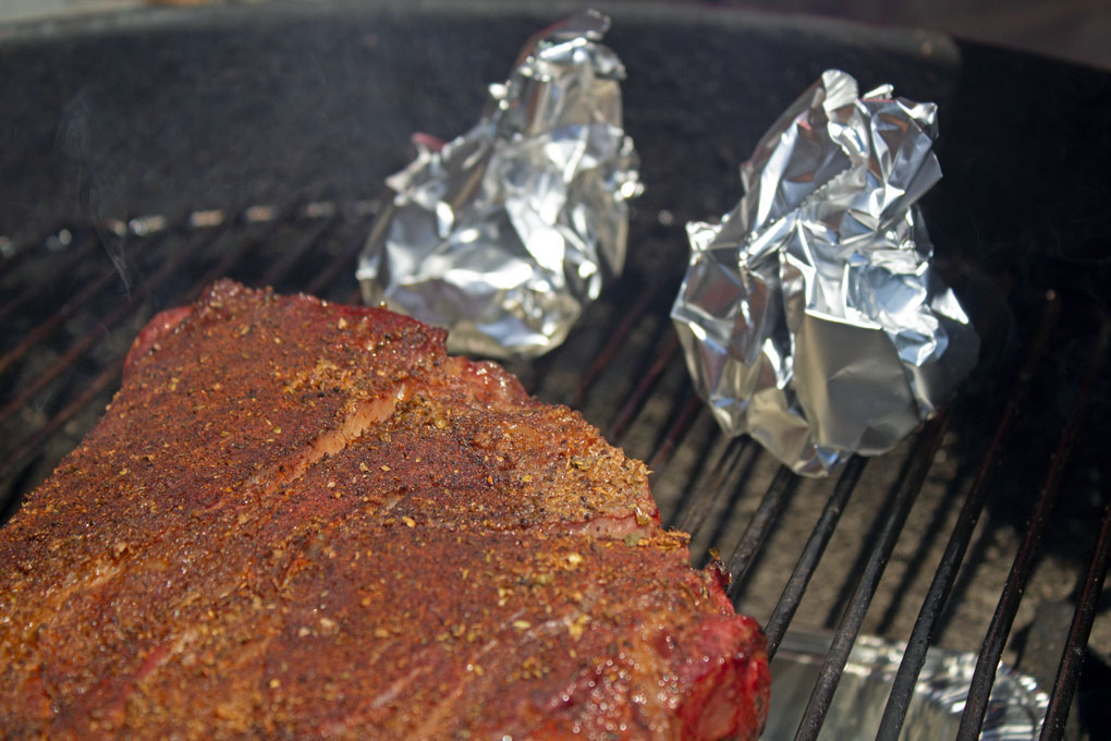 garlic grilling on grill