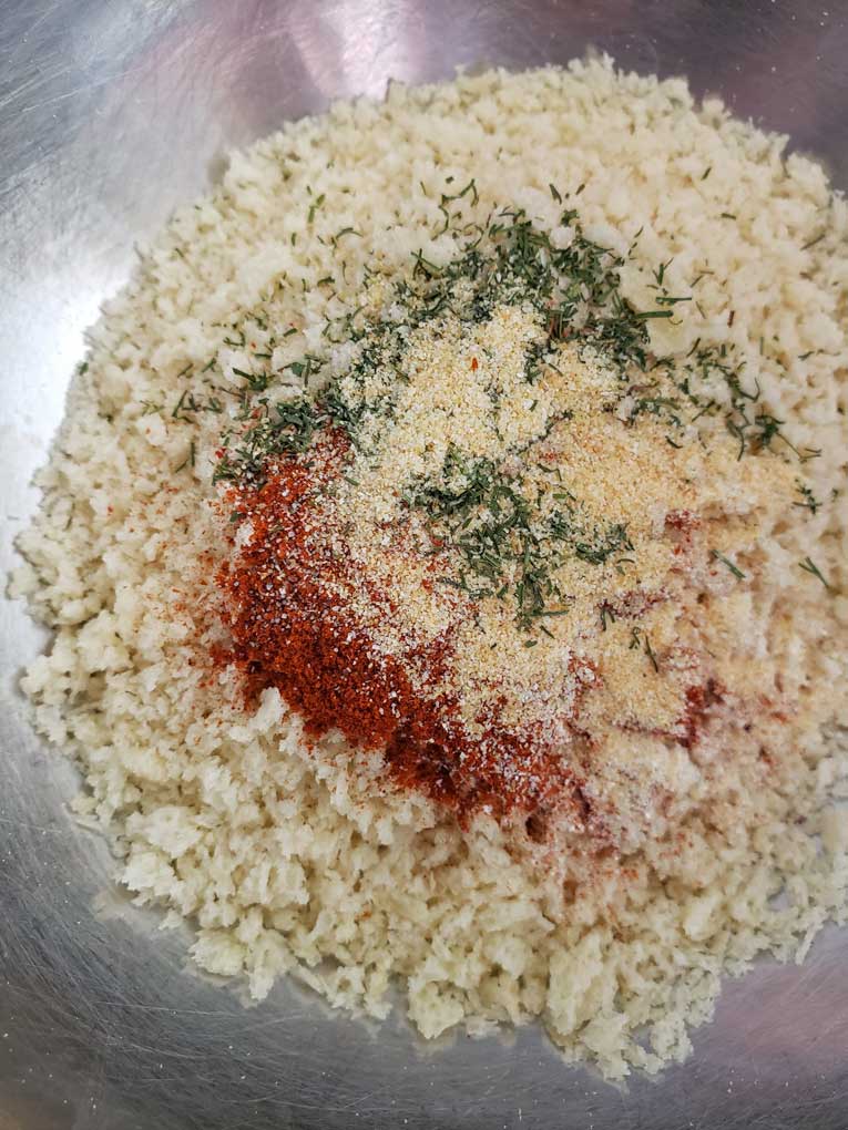 panko bread crumbs herbs and spices in bowl