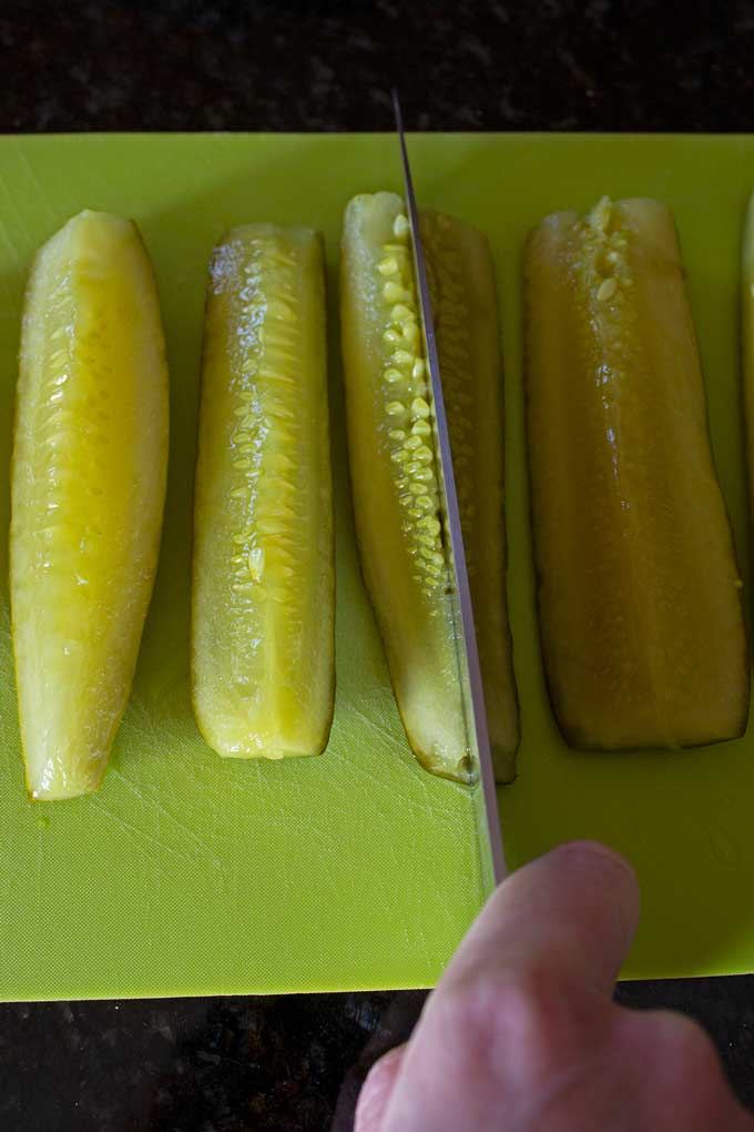 cutting pickles
