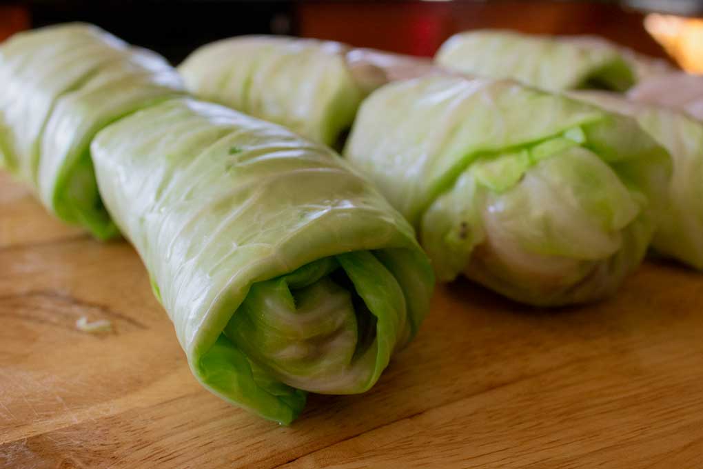 cabbage rolls ready to cook