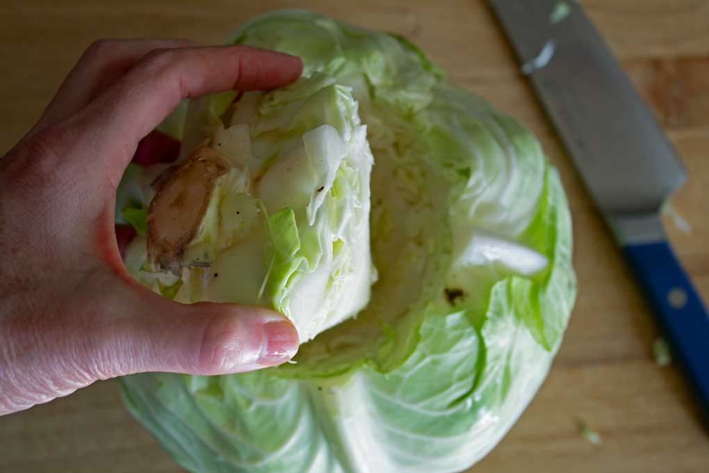 cored cabbage