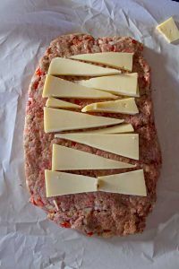flattened meatloaf with cheese