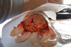 forming the meatloaf with freezer paper