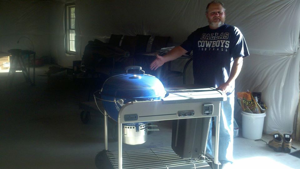 David with new Weber Performer grill