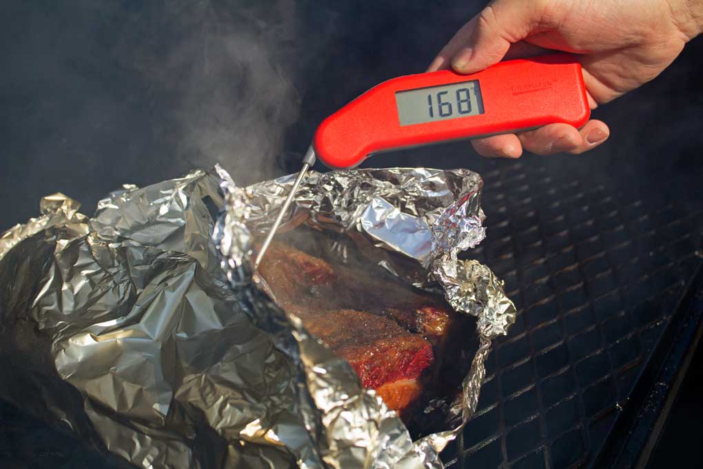 checking temperature with Thermapen