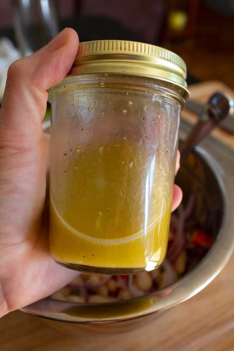 dressing in jar