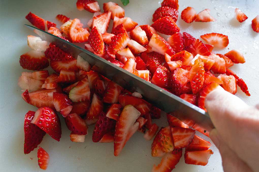 chopped strawberries