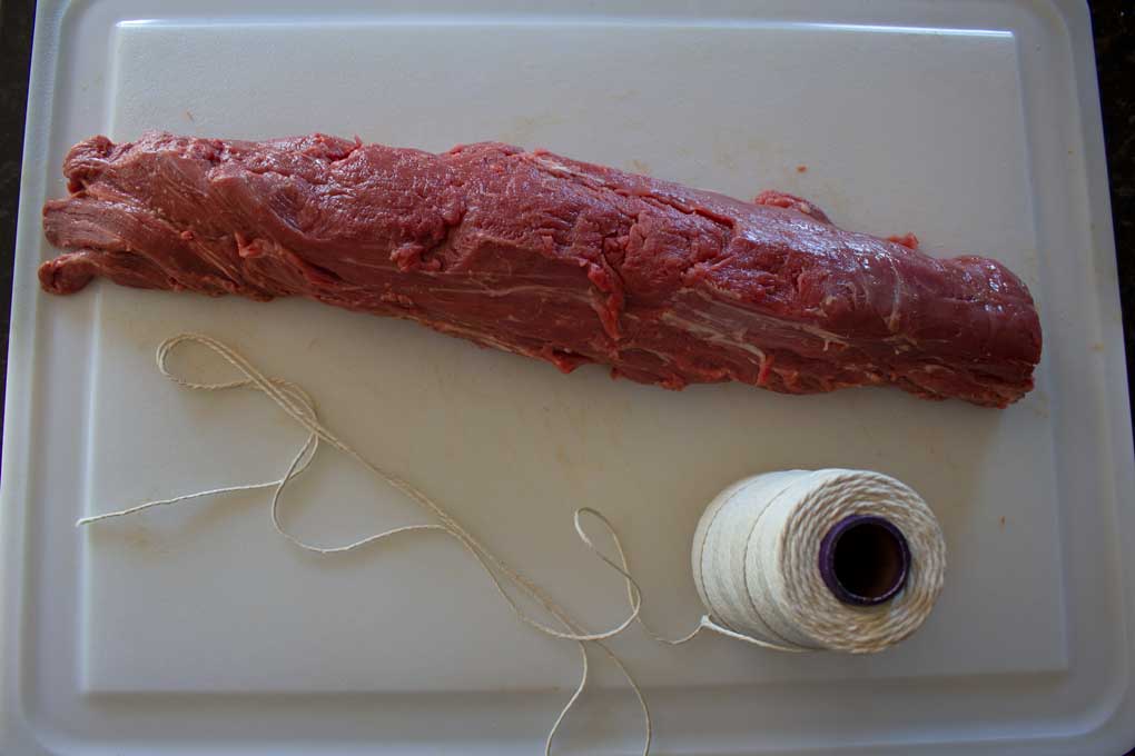 beef tenderloin with twine
