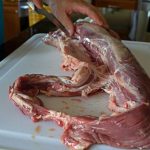 removing the chain from the whole beef tenderloin