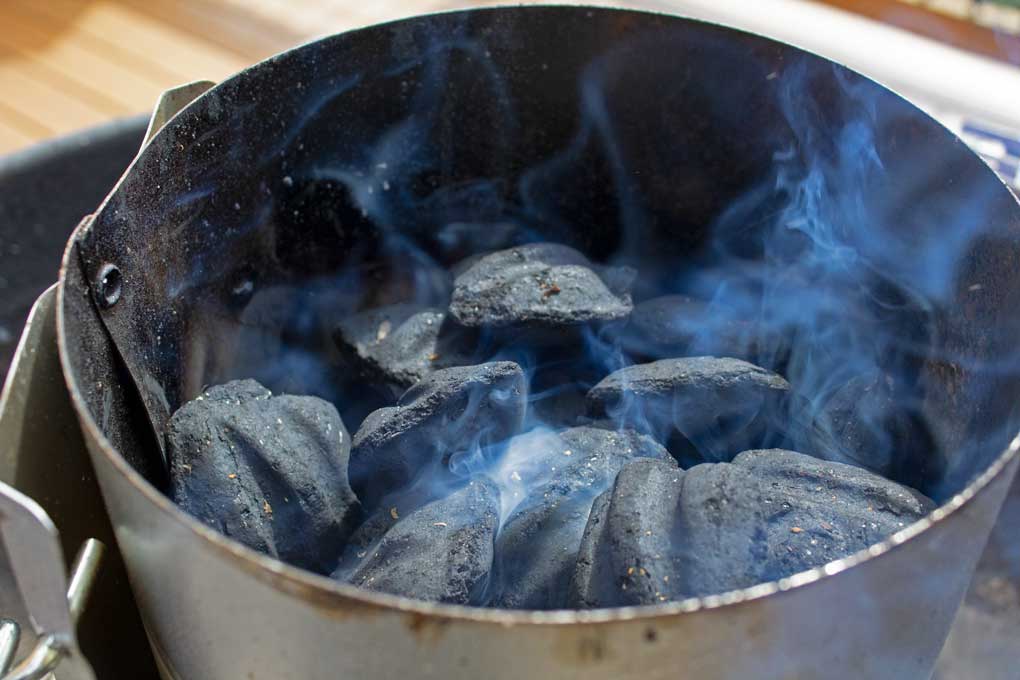 smoking chimney of Kingsford Charcoal