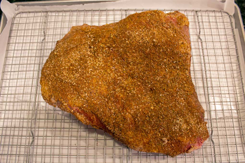 beef rubbed brisket point