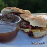 smoked brisket French dip sandwich