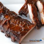 baby back ribs sliced on plate