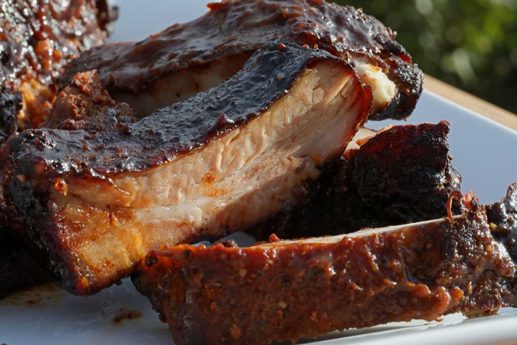stack of ribs on plate