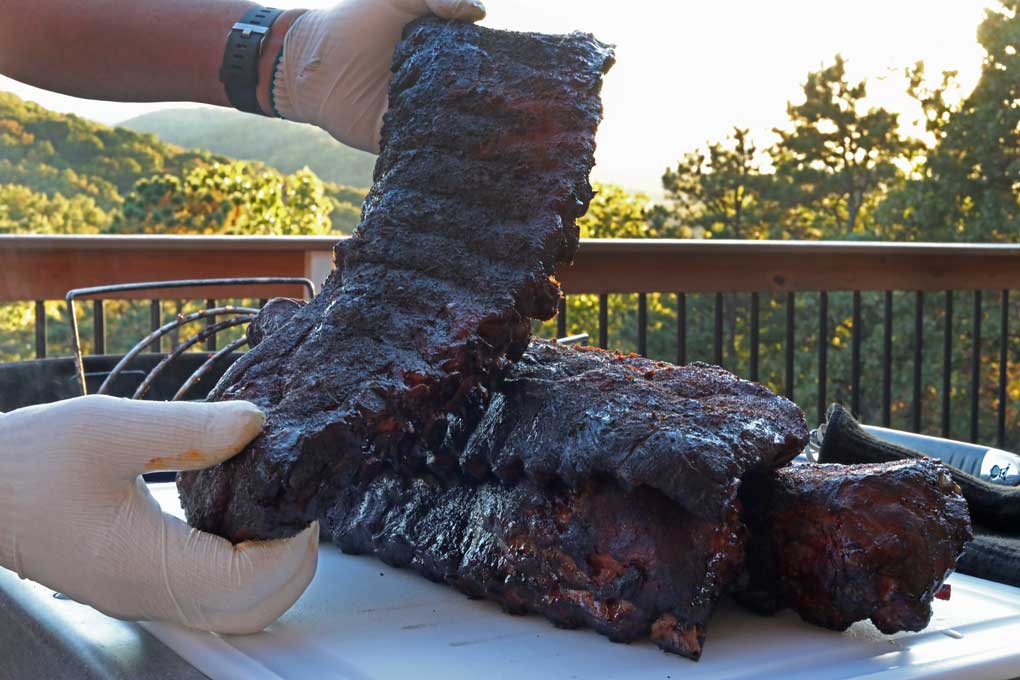 holding baby back ribs