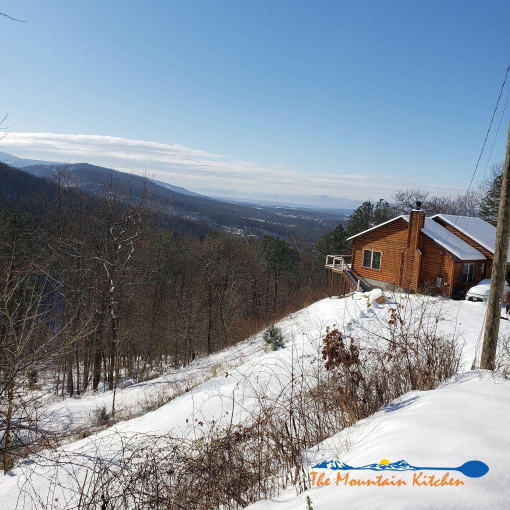our home in the snow
