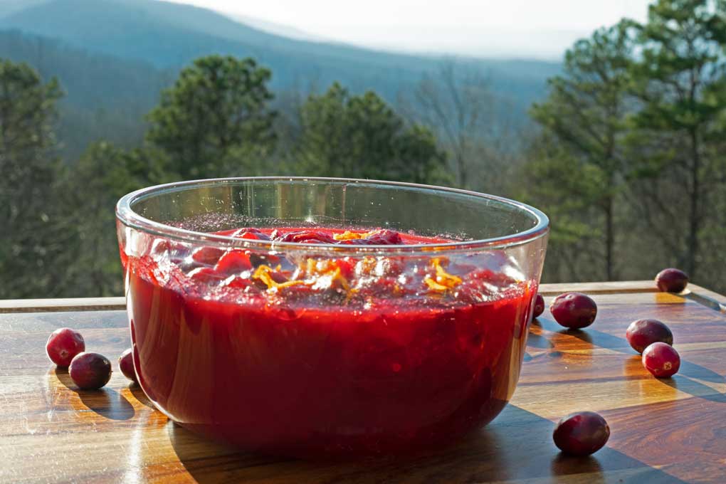 bowl of brandied cranberriers